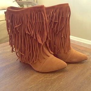 Liliana Fringe Midi Boots